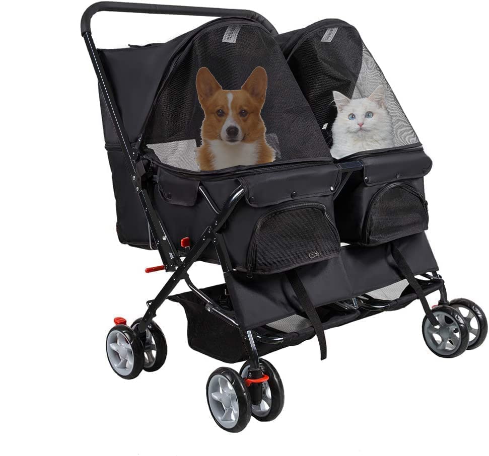 Double Pet Stroller - A Convenient Solution for Pet Owners with Two Dogs or Cats