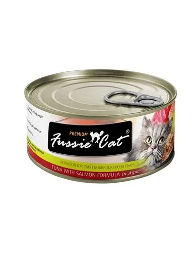 Fussie Cat Grain Free Tuna and Salmon Canned Cat Food 2.82 Ounces