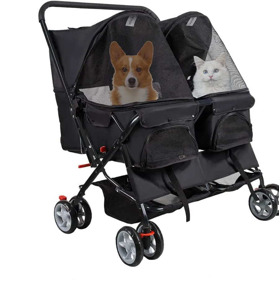 Double Pet Stroller - A Convenient Solution for Pet Owners with Two Dogs or Cats