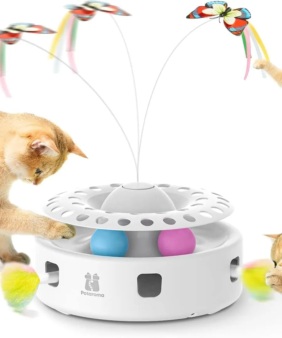 Potaroma Cat Toys 3in1 Automatic Interactive Kitten Toy: A Fun and Engaging Playtime Experience for Your Feline Friend