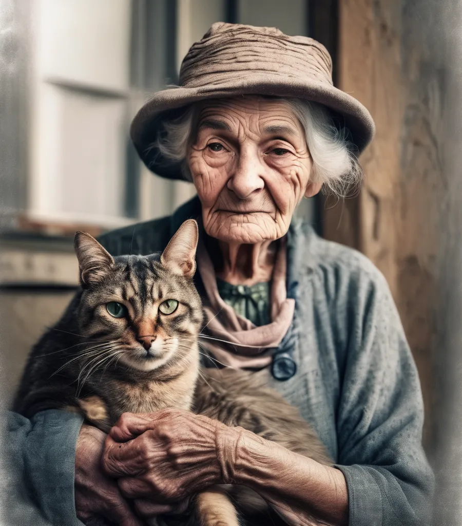 The Old Woman, Her Garden, and Her Cats: A Heartwarming Tale of Companionship
