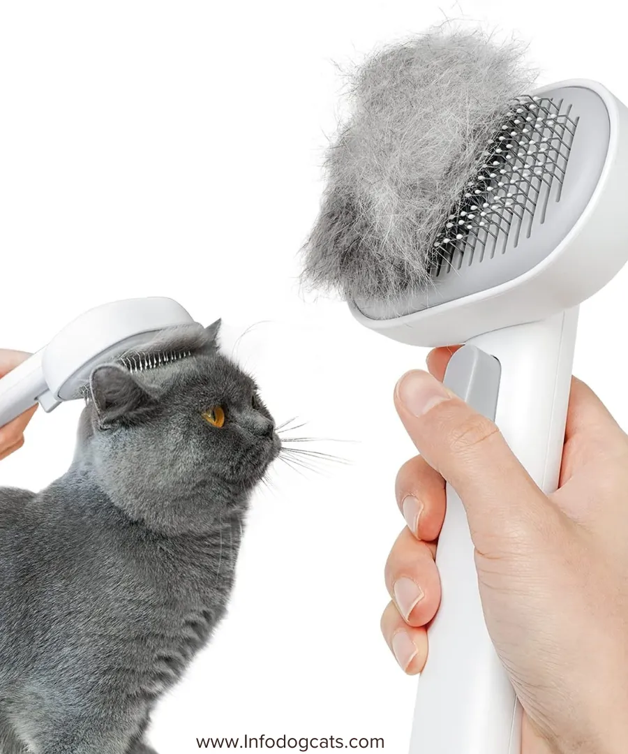 Aumuca White Cat Brush Best Grooming Tool for Pets